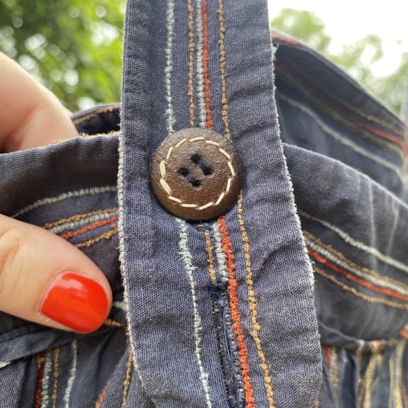 RARE LaROK (pre-Ace & Jig) Blue and Woven Stripe Pinafore Dress - Picture 5 of 11